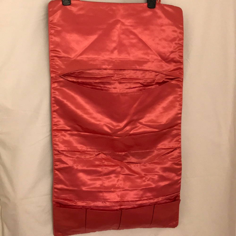 Pink Satin Bedside Organizer/Caddy